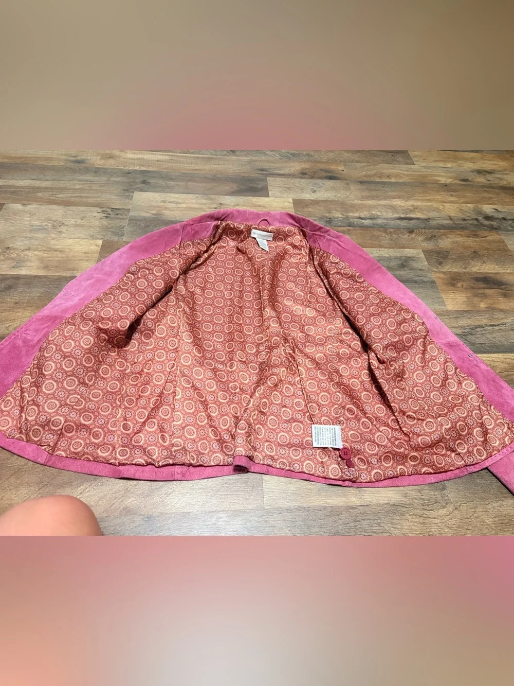 Worthington Pink Suede Leather Blazer Jacket Women’s Large